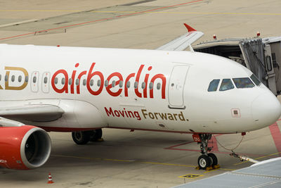 Airplane on airport runway