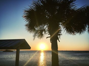 Scenic view of sunset over sea