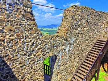 Low angle view of built structure against sky