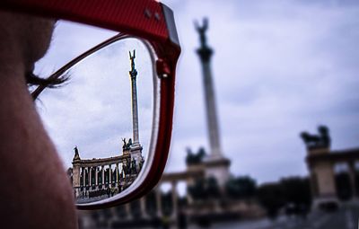 Close up of face in glasses