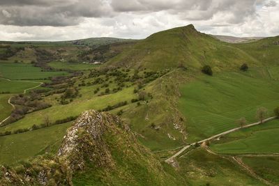 Scenic view of land against sky