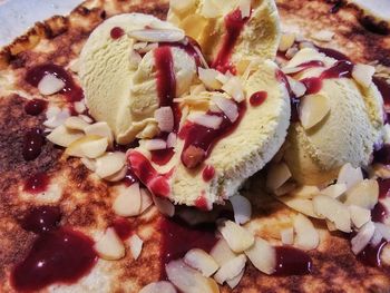 Close-up of dessert served in plate