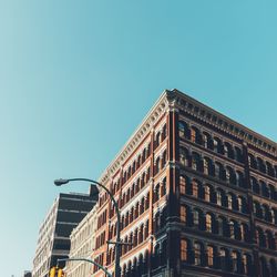 Low angle view of building against clear sky