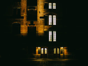 Exterior of building at night