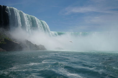 Scenic view of waterfall