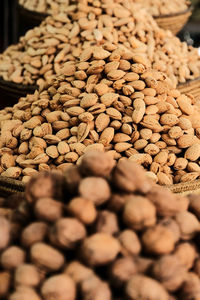 High angle view of coffee beans at market