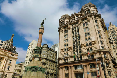 Low angle view of historical building against sky in sao paulo, brazil