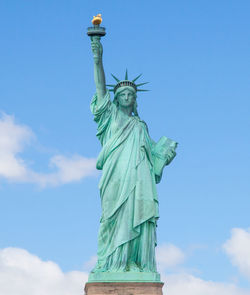 Low angle view of statue against clear sky