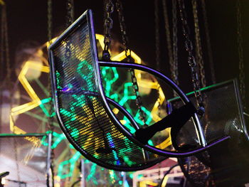 Close-up of illuminated lighting equipment