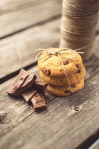 Close-up of cookies on table