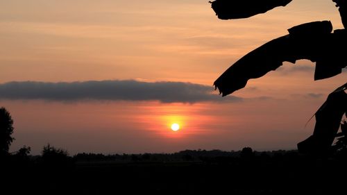 Silhouette person standing against sky during sunset