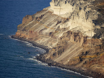 Scenic view of sea by cliff