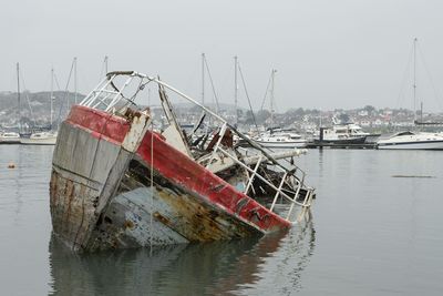 Boats in harbor