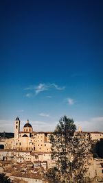 View of old town against blue sky