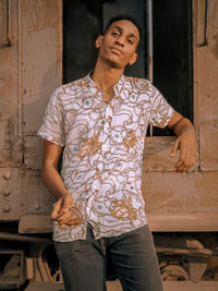 Portrait of young man looking away