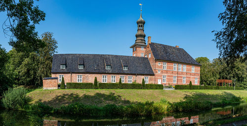 Exterior of building against clear blue sky