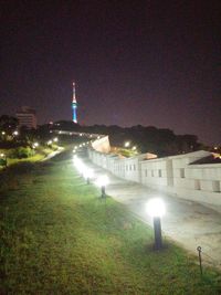 Illuminated city at night