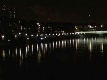 Reflection of illuminated river in water