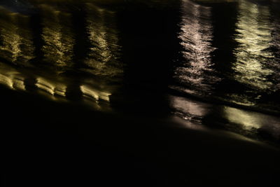 Blurred motion of sea at night