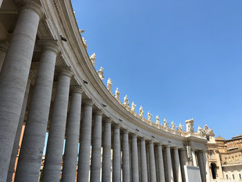 Low angle view of building against blue sky