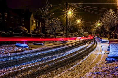 Light trails at night