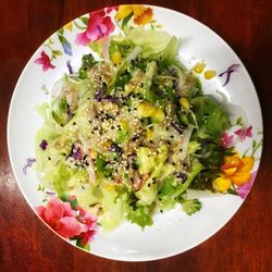 Directly above shot of salad in bowl