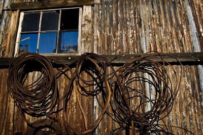 Close-up of abandoned window