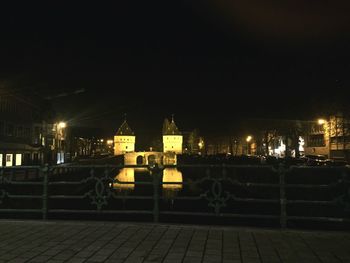 Illuminated buildings at night