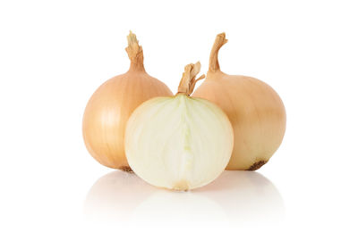 Close-up of pumpkins against white background