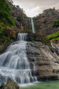 Scenic view of waterfall