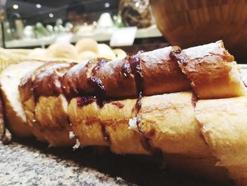 Close-up of bread in plate