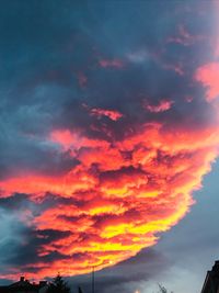 Low angle view of dramatic sky during sunset