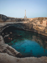 A great view on the grotta della poesia in puglia