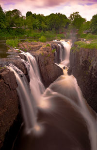 Scenic view of waterfall