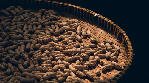 High angle view of bread in basket