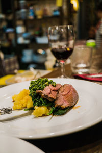 High angle view of meal served on table