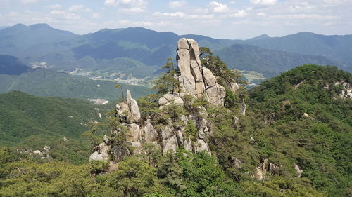 Panoramic view of mountain range