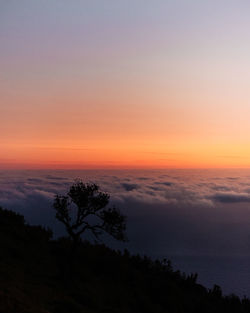 Scenic view of dramatic sky during sunset