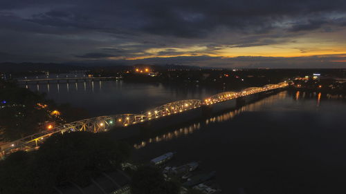 Illuminated city at night