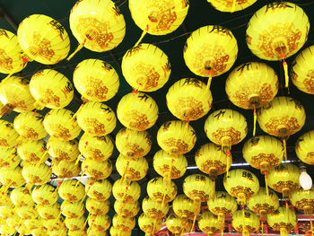 Yellow lamps for chinese vegetarian festival, thailand.