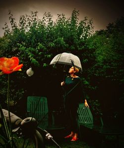 Woman standing in park