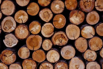 Full frame shot of logs