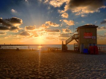 Scenic view of sea at sunset