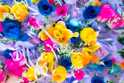 Full frame shot of multi colored flowering plants