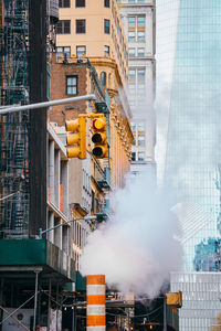 Construction site in city