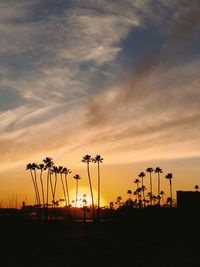 Silhouette of landscape at sunset