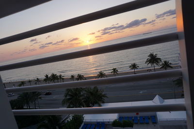 Scenic view of sea at sunset