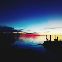 Scenic view of sea against sky at sunset