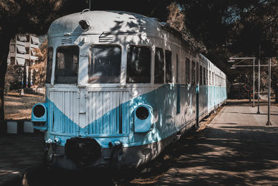 One of the trains in open-air museum of the railway park of kalamata