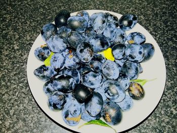 High angle view of food on plate